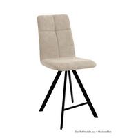THEKENSTUHL drehbar (4er-Set) Drucill 47x109x60 Schwarz/Natur - Schwarz/Naturfarben, Kunststoff (60/109/47cm) - 58aufmkessel