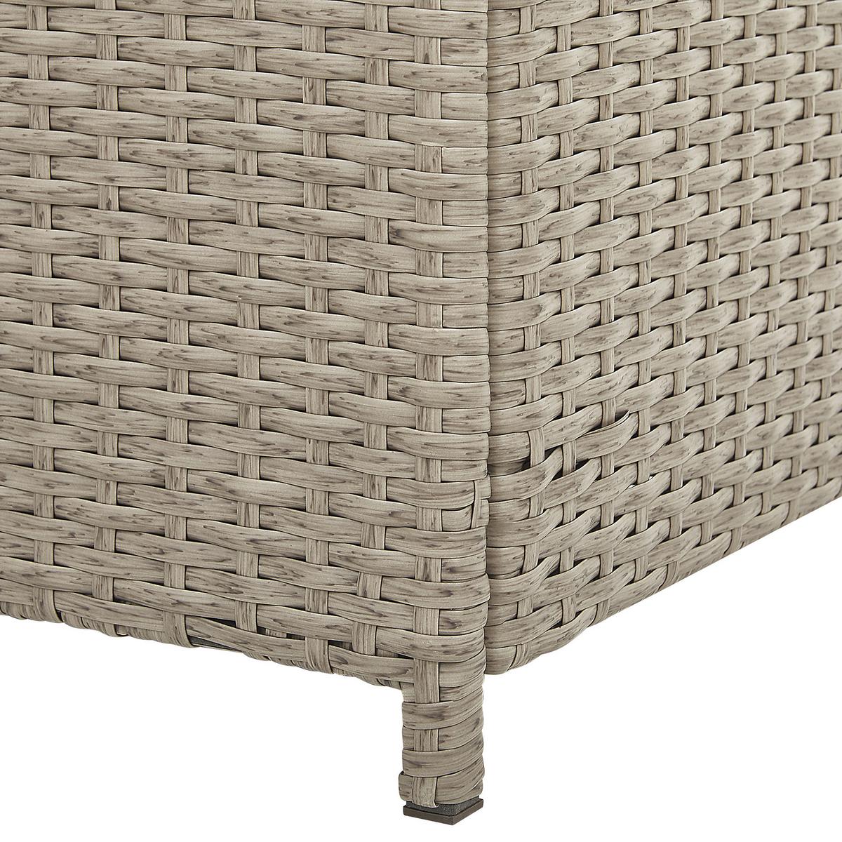 AUFLAGENBOX Rattan taupe 126/46 cm Modena - Beige/Schwarz, Kunststoff (126/63/46cm) - Beliani