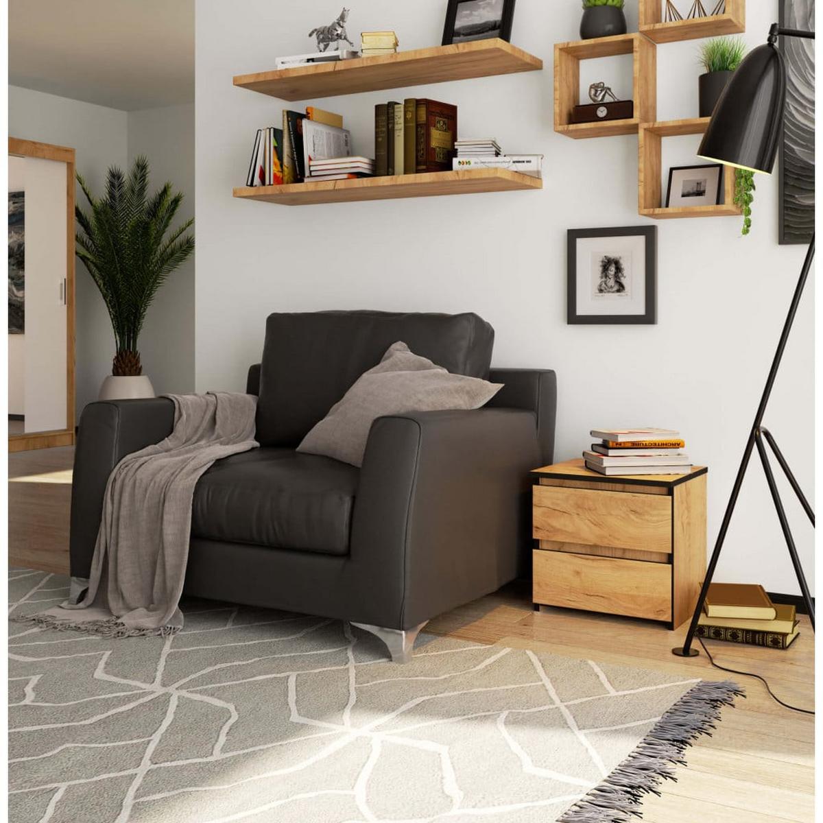 NACHTTISCH Eiche Craft 40/40/35 - Eiche San Remo, Holzwerkstoff (40/40/35cm) - RAUMHIRSCH FURNITURE