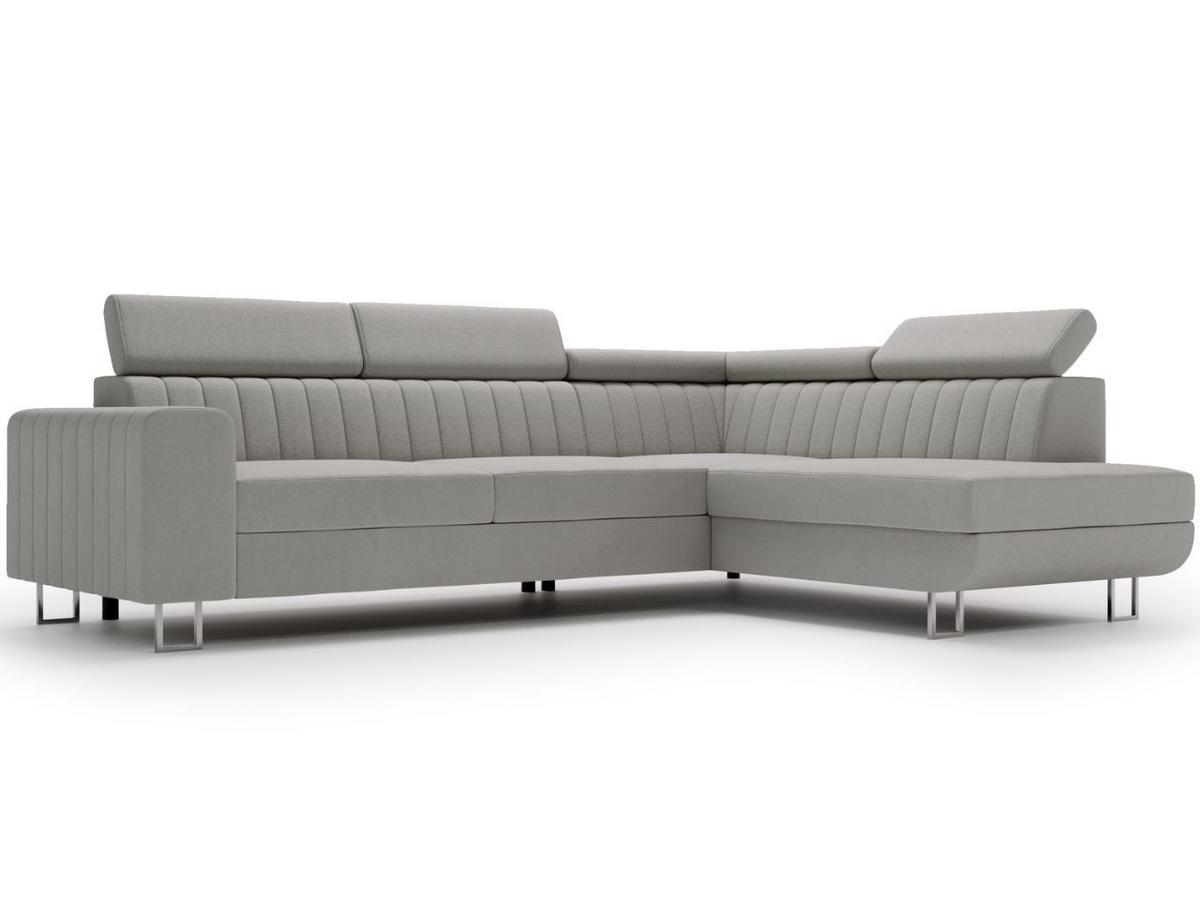ECKSOFA Berona Grau Rechts - Grau, Holz/Textil (255/190cm) - Graingold
