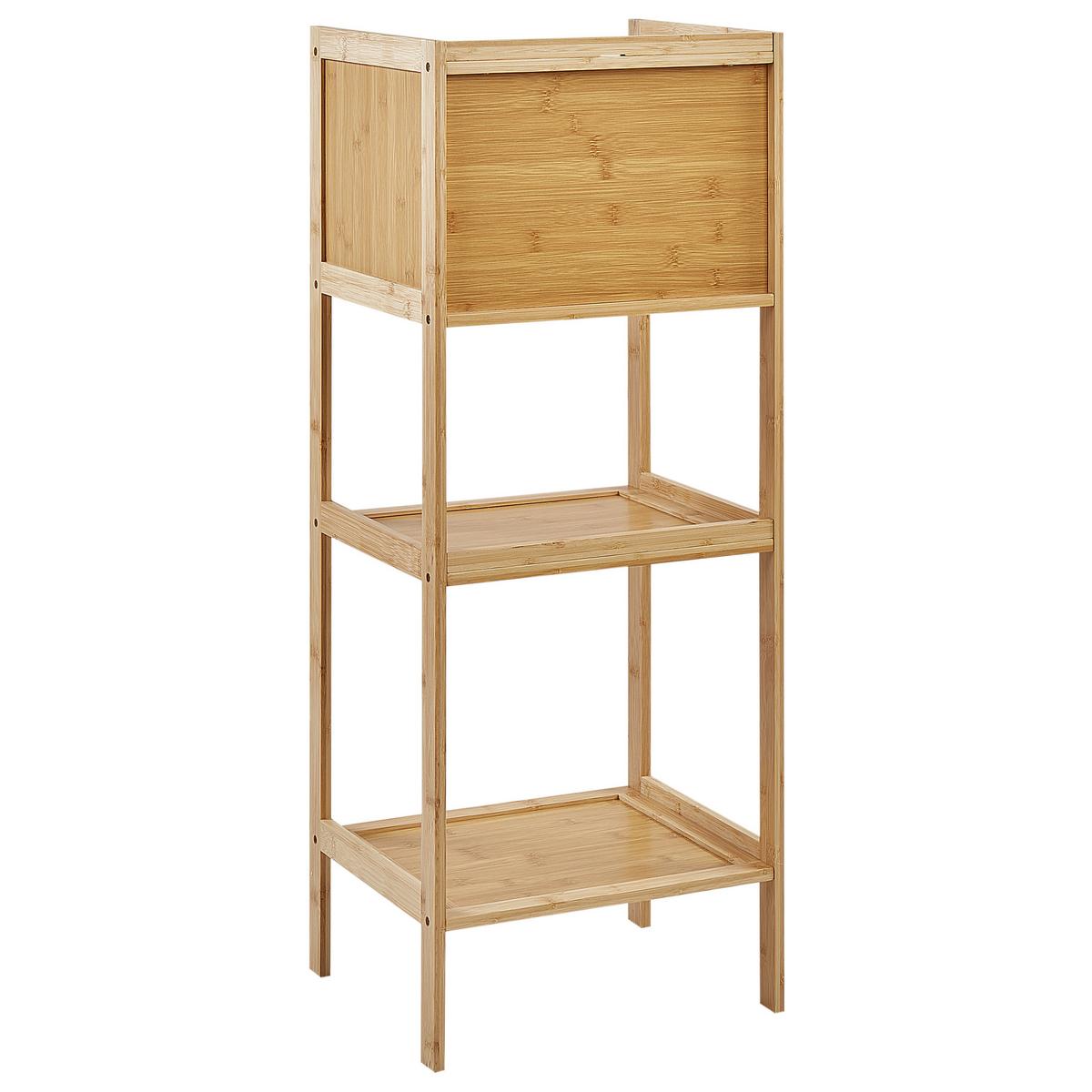 REGAL Bambus Hellbraun Beckley - Braun, Holz (36/91/30cm) - Beliani