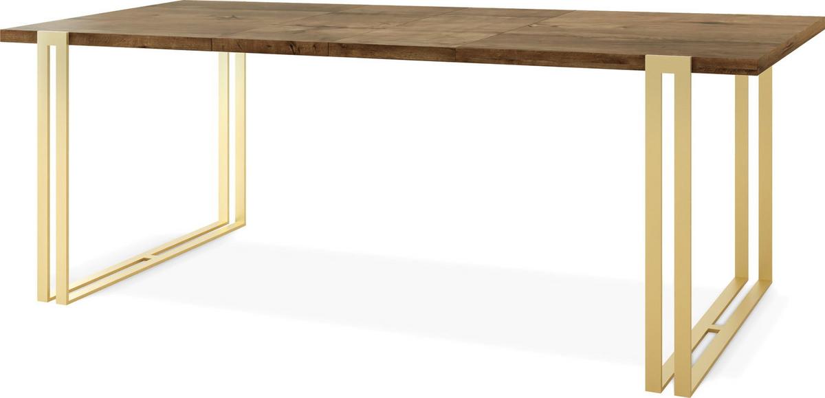 ESSTISCH Stella rechteckig ausziehbar, Lefkas Eiche 160-260/90/76 cm - Alteiche/Goldfarben, Holzwerkstoff/Metall (90/260/76cm) - WFL GROUP
