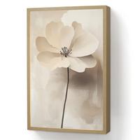 WANDLEUCHTE MIT AKKU Blume - Beige - Farbe - Schatten 40x60 cm - Beige, Holzwerkstoff (40/60/8cm) - OnlyWow