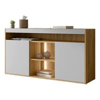 KOMMODE Fiore 150 2D - Eichefarben/Schwarz, Holzwerkstoff/Kunststoff (151/79/39cm) - MIRJAN24