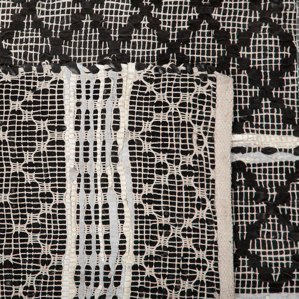 TEPPICH geflochten Fehimli 200/140 cm - Schwarz, Fell (140/200cm) - Beliani