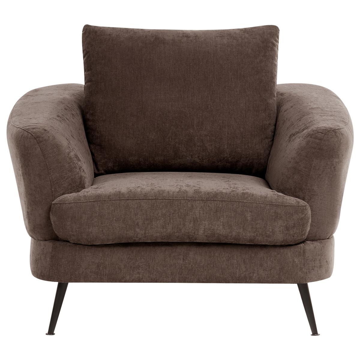SESSEL Chenillegewebe Dunkelbraun Kjaer - Dunkelbraun, Textil (100/100/100cm) - Beliani
