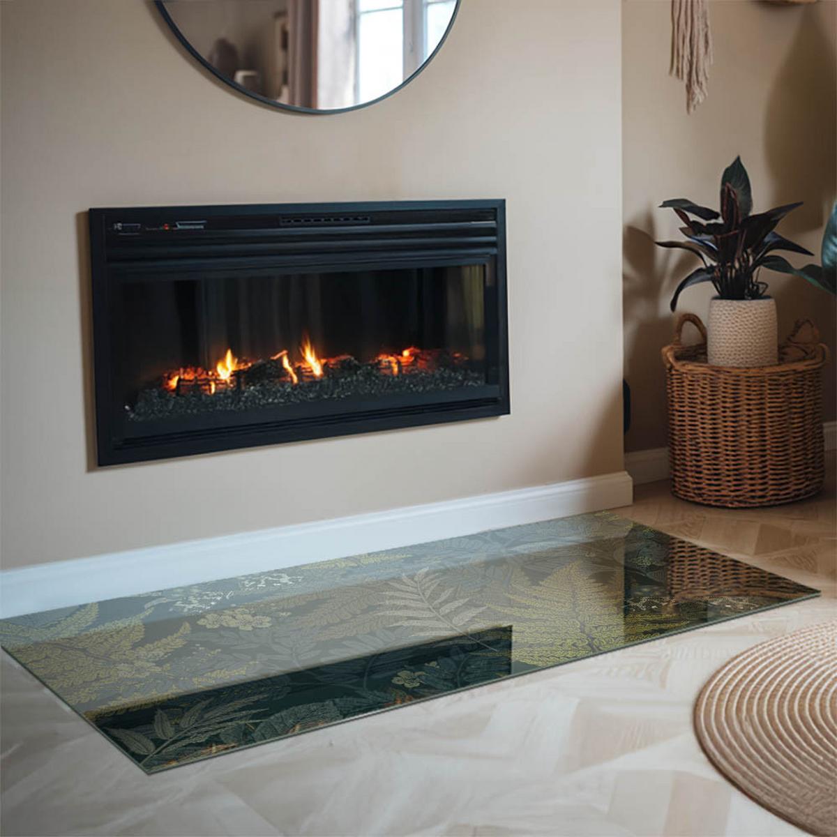 GLASPLATTE für Kamin 140x70 cm - Grün, Glas (140/70/0.4cm) - TULUP