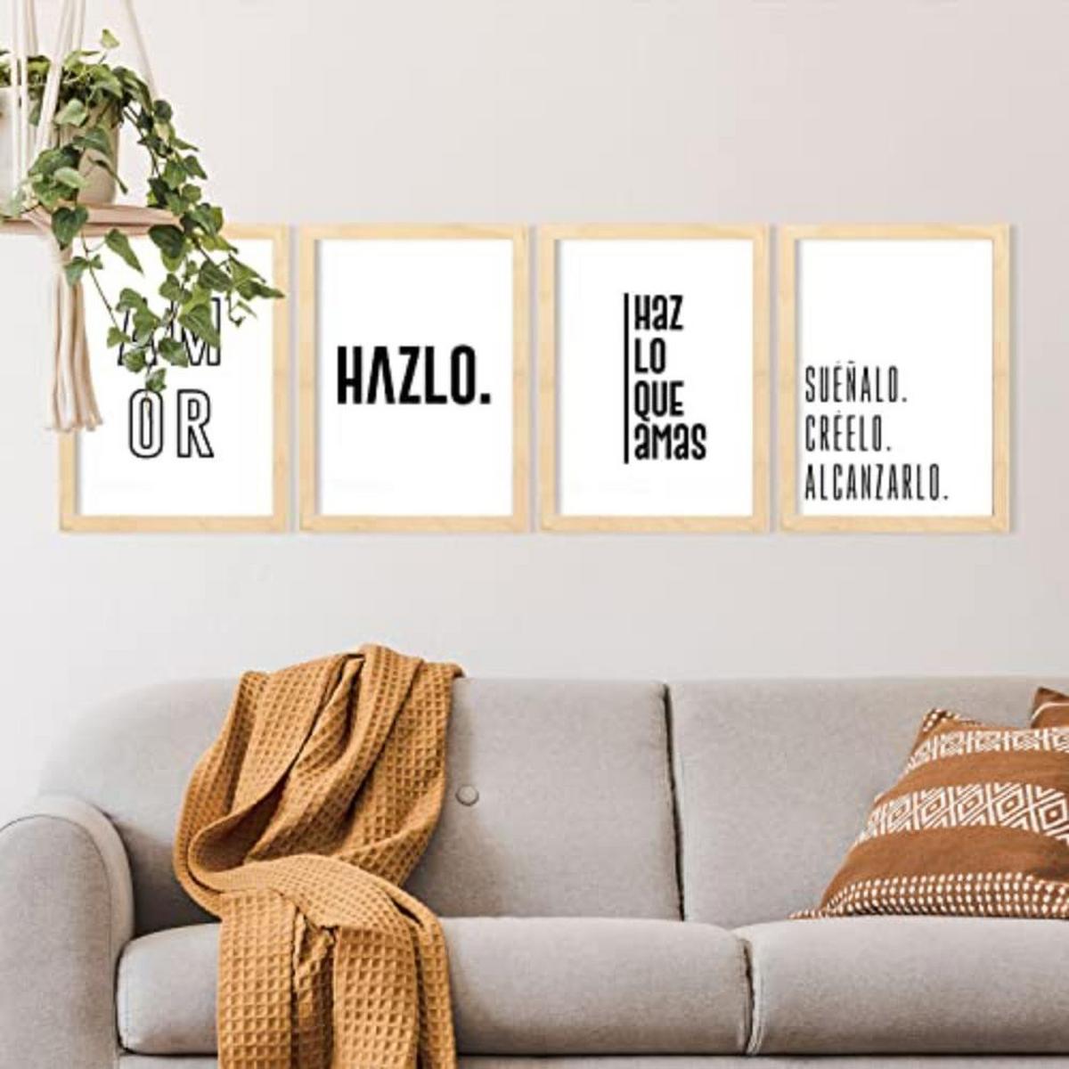 POSTER Set mit 4 Leidenschaft TypografieStil A3 Rahmenlos - Klar, Papier (29.7/3cm) - Nacnic