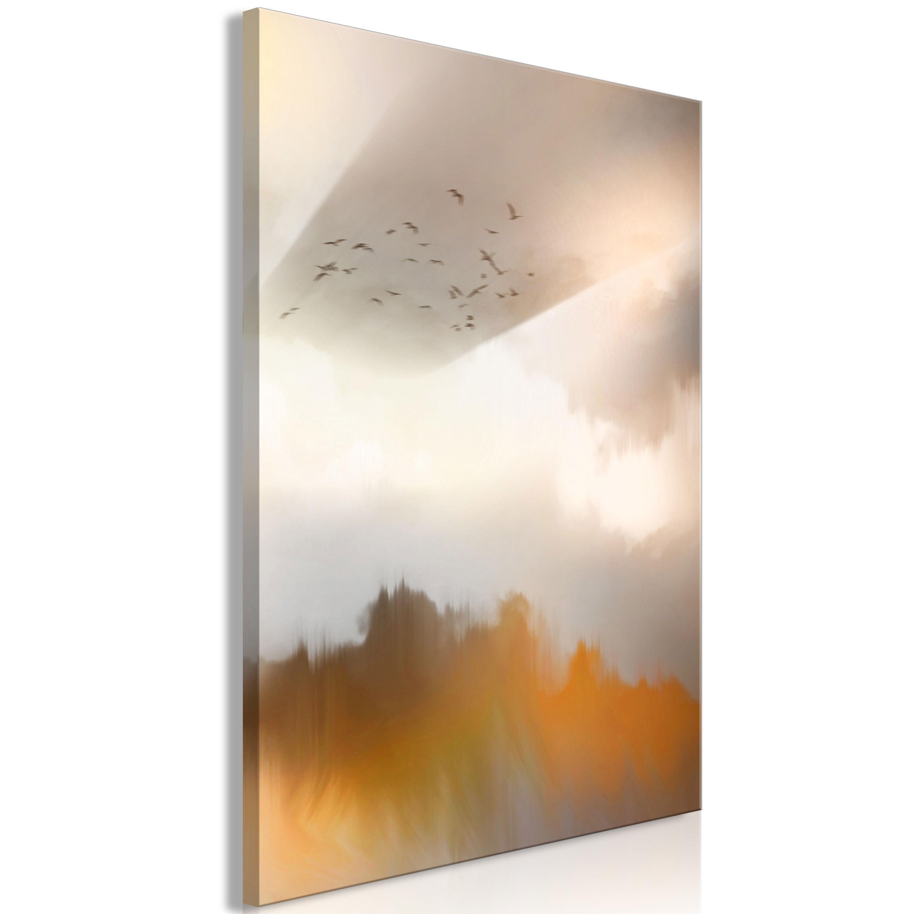 KUNSTDRUCK Grau 60/90 cm - Orange/Grau, Textil (60/90cm) - KUNSTLOFT