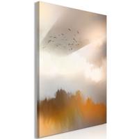 KUNSTDRUCK Grau 60/90 cm - Orange/Grau, Textil (60/90cm) - KUNSTLOFT