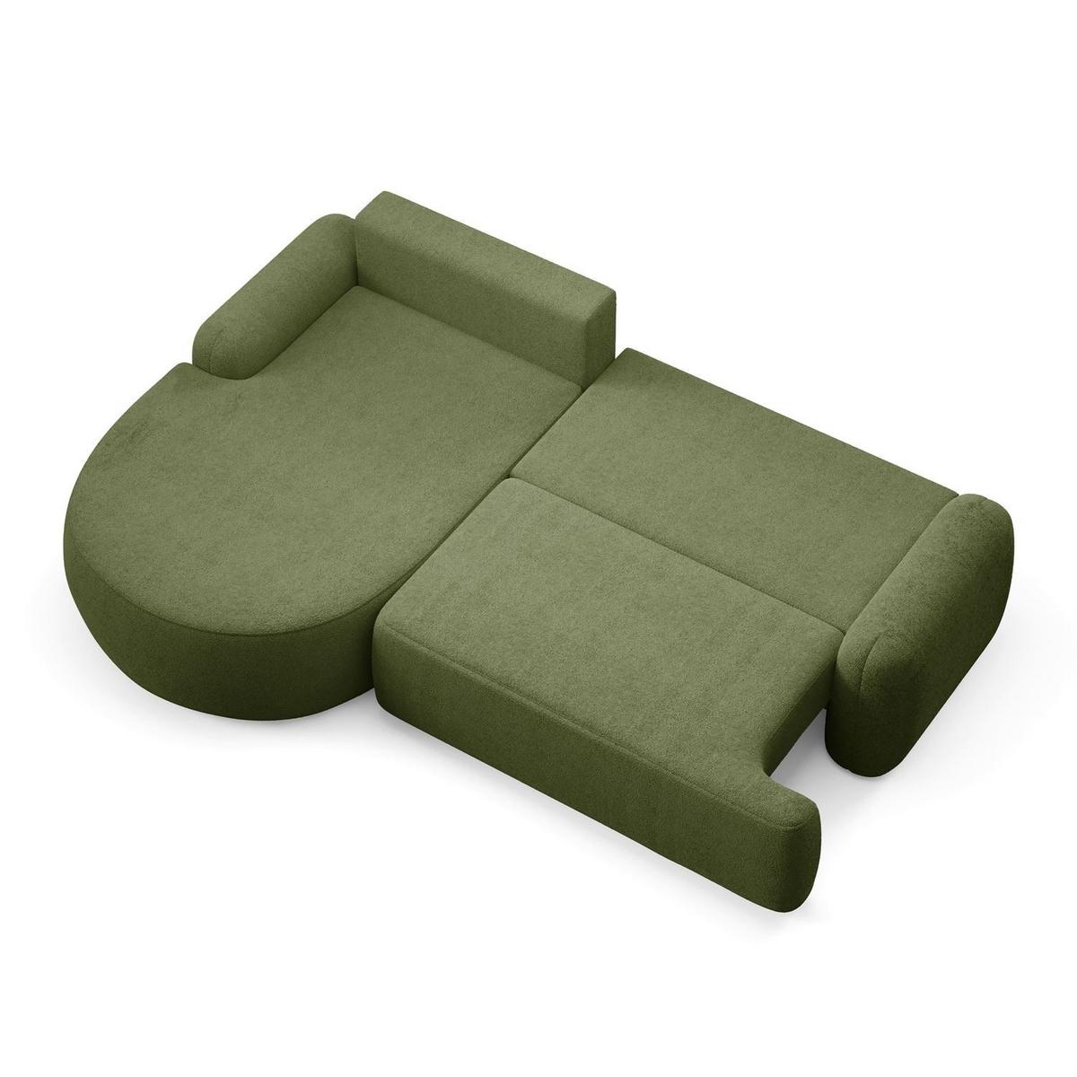 ECKSOFA CLEO mit Schlaffunktion Version Linke QUELLE 38 - Grün, Kunststoff (264/172cm) - Lookway