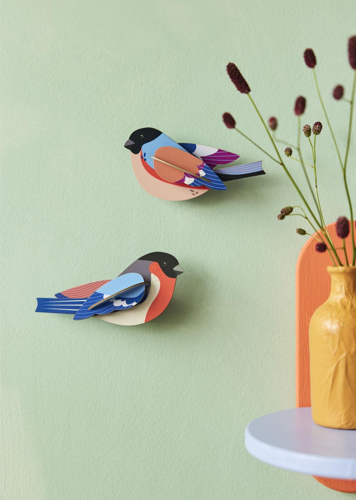 WANDDEKO Gimpel 4/7 cm - Multicolor, Wellpappe (4/7/15cm) - Studio Roof