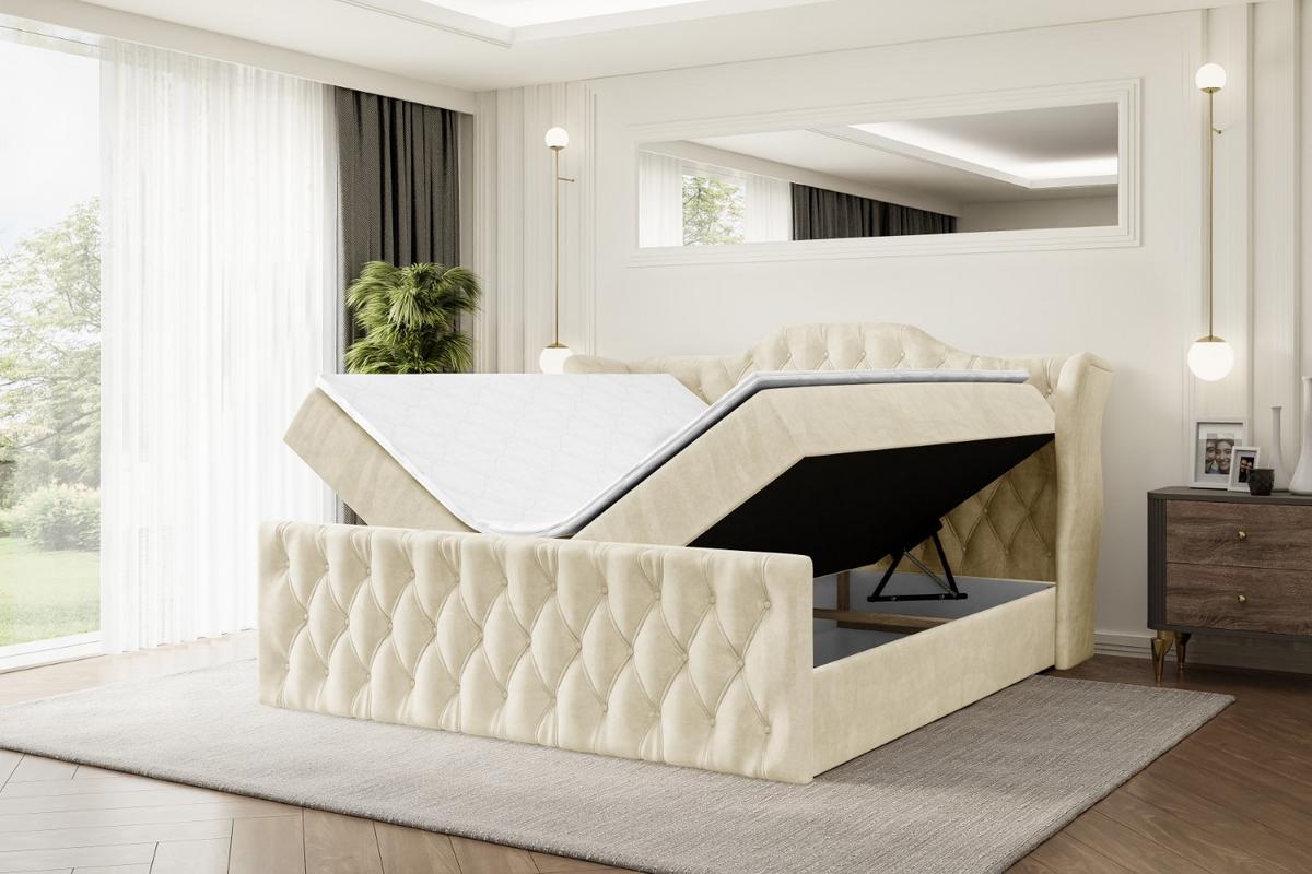 BOXBETT VILA-Z - 140x200 cm - H4 - Beige - Beige, Holzwerkstoff (140/200cm) - ALTDECOR