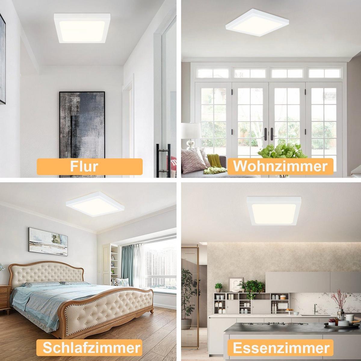 LED-DECKENLEUCHTE Regenkreis 23/23/3.2 cm - Weiß, Kunststoff (23/23/3.2cm) - Nettlife