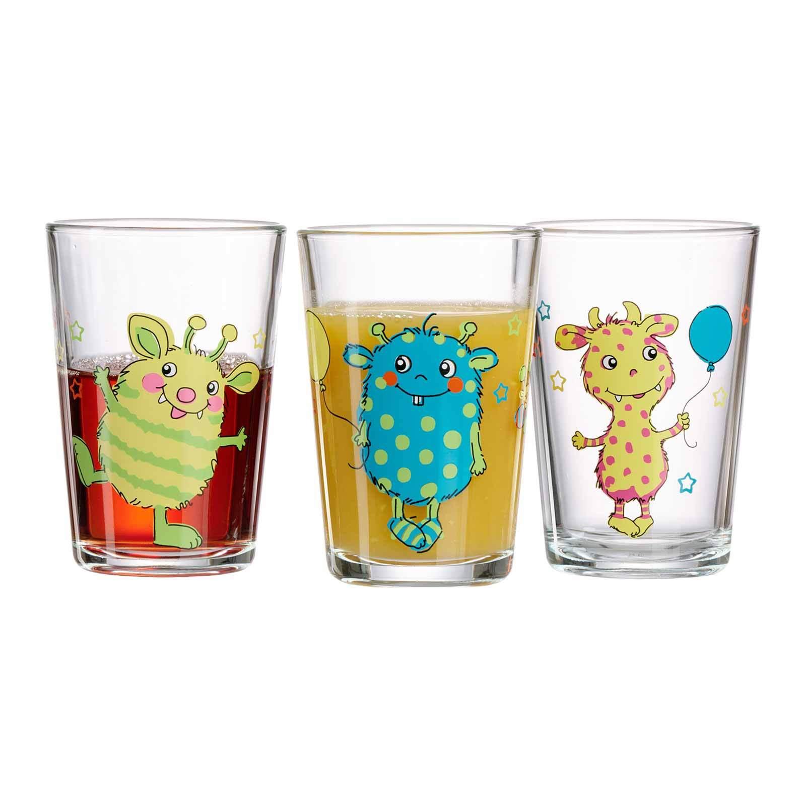 KINDERGLÄSER Monsterchen bunt 205 ml 3-tlg. - Multicolor, Glas (0.205L) - Ritzenhoff Breker