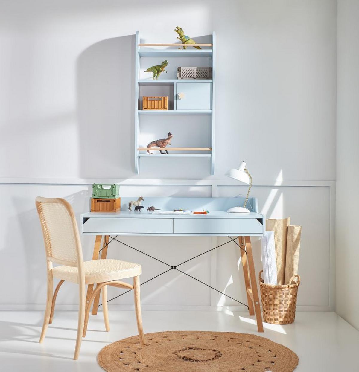 KINDERSCHREIBTISCH Lotta - Blau, Holzwerkstoff (120/76/60cm) - RAUMHIRSCH FURNITURE