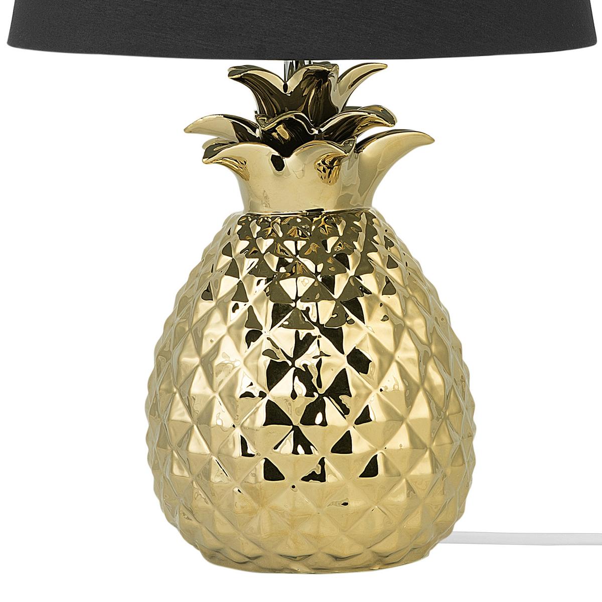 TISCHLAMPE Pineapple 32/32/52 cm - Goldfarben, Keramik (32/32/52cm) - Beliani