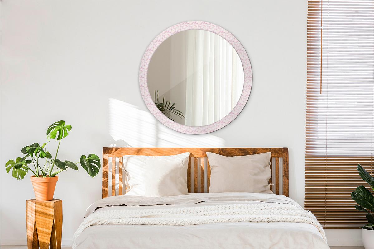 SPIEGEL Rund Ø 90 cm mit Aufdruck - Pink, Glas (90/90/0.4cm) - Wallfluent