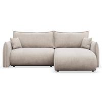 ECKSOFA Cushi Hellbeige-Chenille - Ecru/Schwarz, Kunststoff/Textil (183/252cm) - Selsey