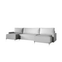 WOHNLANDSCHAFT Braga - Hellgrau, Holzwerkstoff/Textil (372/80/153cm) - Fun Möbel