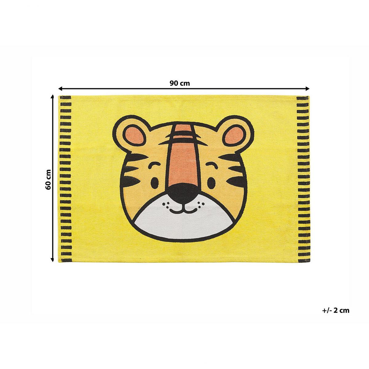 KINDERTEPPICH Ranchi 90/60 cm - Gelb, Textil (60/90cm) - Beliani
