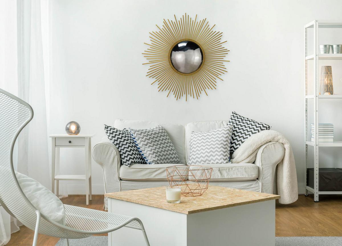 WANDSPIEGEL Gold 99/99 cm - Goldfarben, Metall (14.1/99/3cm) - KUNSTLOFT