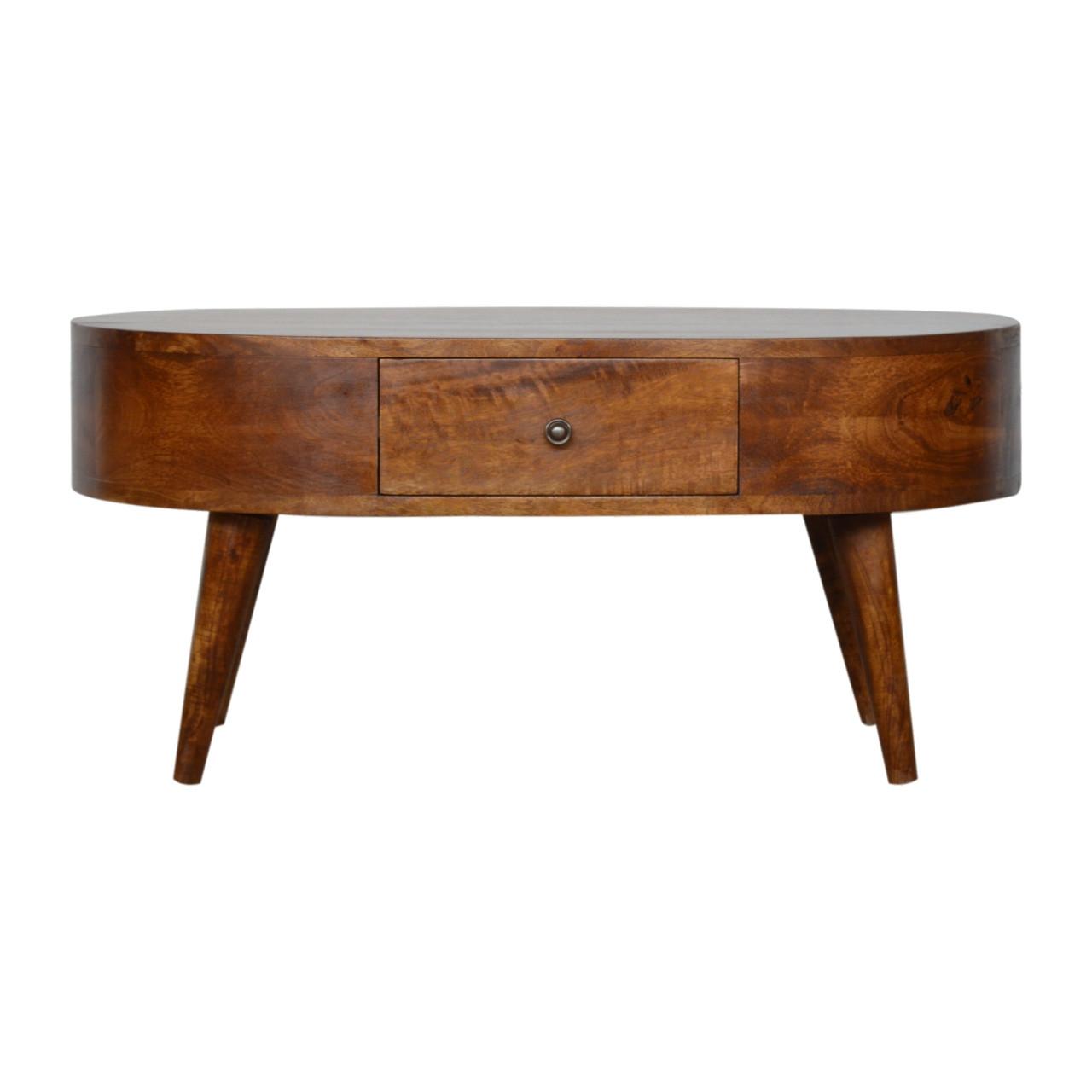 COUCHTISCH mit 2 Schubladen, Nordische Beine, Braun - Messingfarben/Braun, Holz/Metall (55/85/40cm) - Artisan Furniture