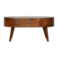 COUCHTISCH mit 2 Schubladen, Nordische Beine, Braun - Messingfarben/Braun, Holz/Metall (55/85/40cm) - Artisan Furniture