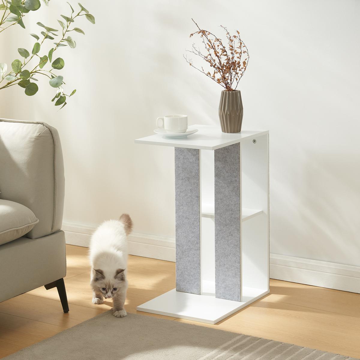 BEISTELLTISCH Ljungby - Weiß, Holzwerkstoff (30/40/58cm) - [en.casa]