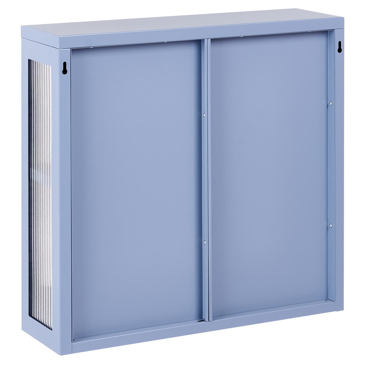 WANDSCHRANK 60 cm Metall Blau Harlyn - Blau, Metall (60/57/18cm) - Beliani