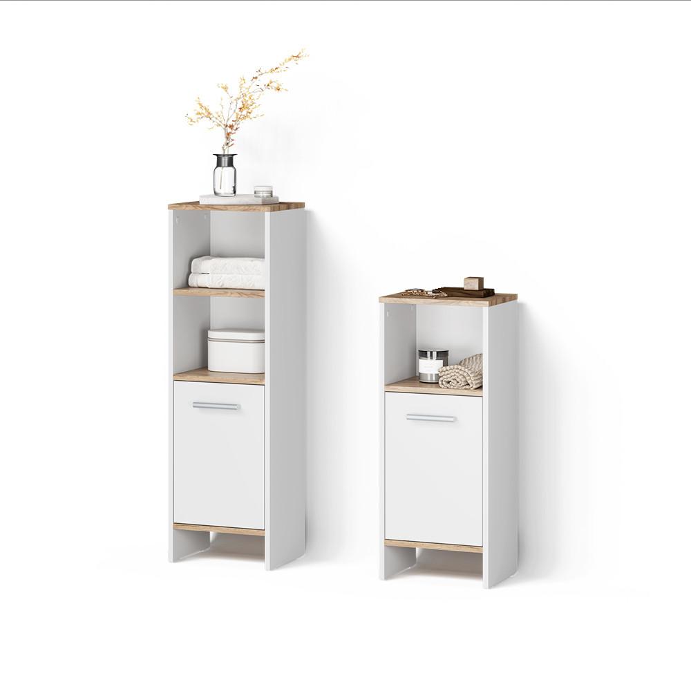 BADMÖBEL-SET Amalfi Weiß/Goldkraft Eiche 2 Teile - Honigeiche/Weiß, Holzwerkstoff (33.8/108.2/26.3cm) - Livinity®