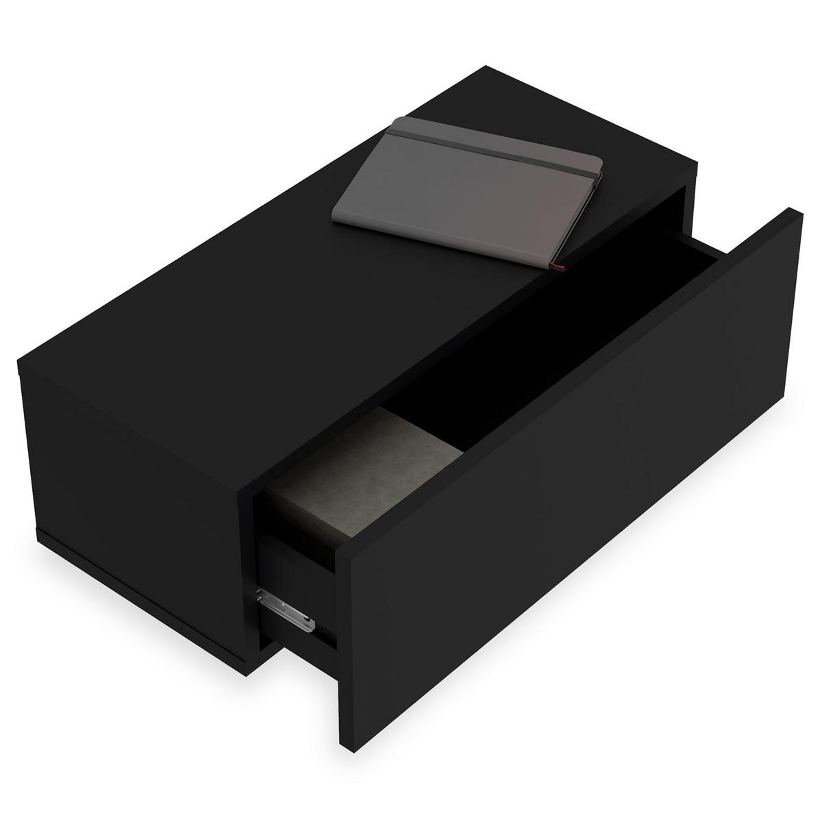 HÄNGENDER NACHTTISCH NANI - Schwarz, Holzwerkstoff (60/21/27cm) - IDIMEX