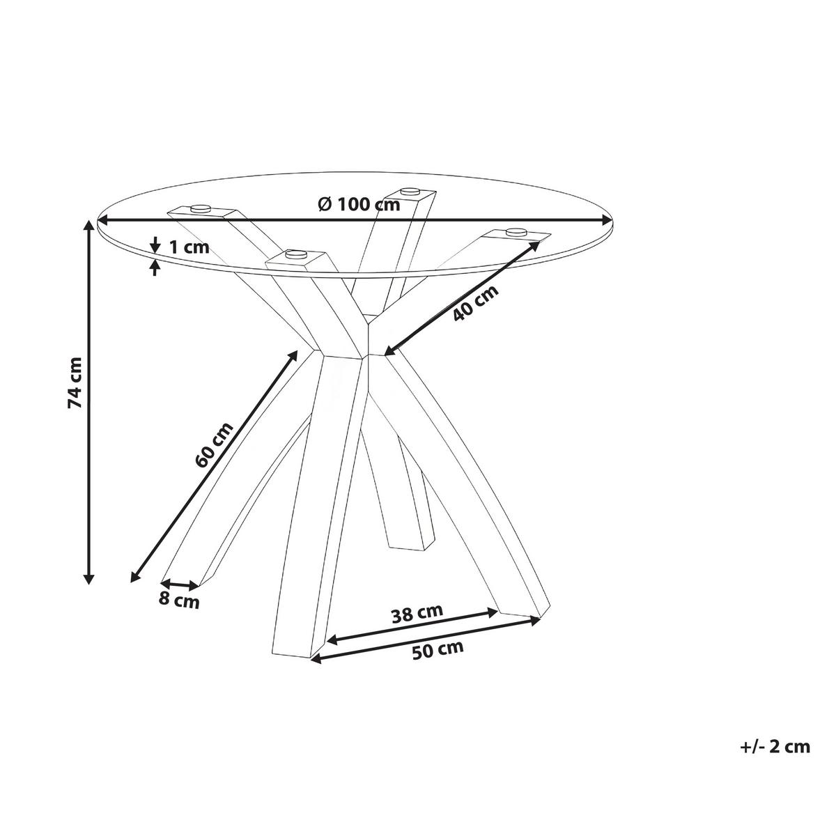 ESSTISCH Hellbraun 100/100 cm Sicherheitsglas Yapp - Hellbraun, Glas (100/100/75cm) - Beliani