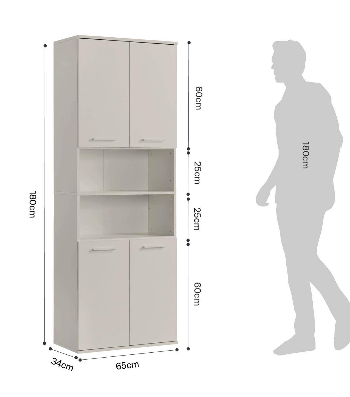 BAD HOCHSCHRANK Der Kapitän - Beige, Holzwerkstoff (65/180/34cm) - Mokebo