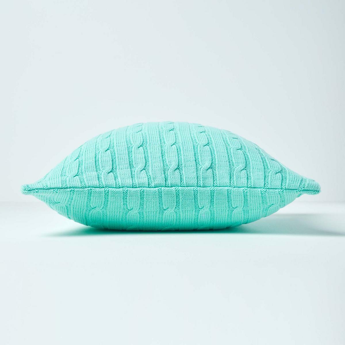 KISSENHÜLLE Zopfmuster 45/45 cm - Mintgrün, Textil (45/45cm) - Homescapes