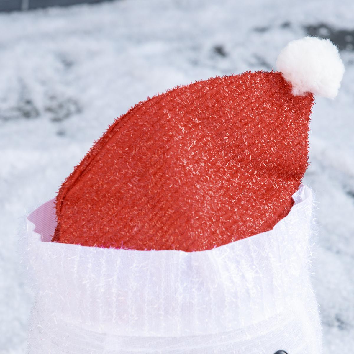 SCHNEEMANN Weihnachtsdekoration mit LED-Lichter Modell Dekoration Polyester - Rot/Weiß, Kunststoff (30/51/30cm) - Outsunny
