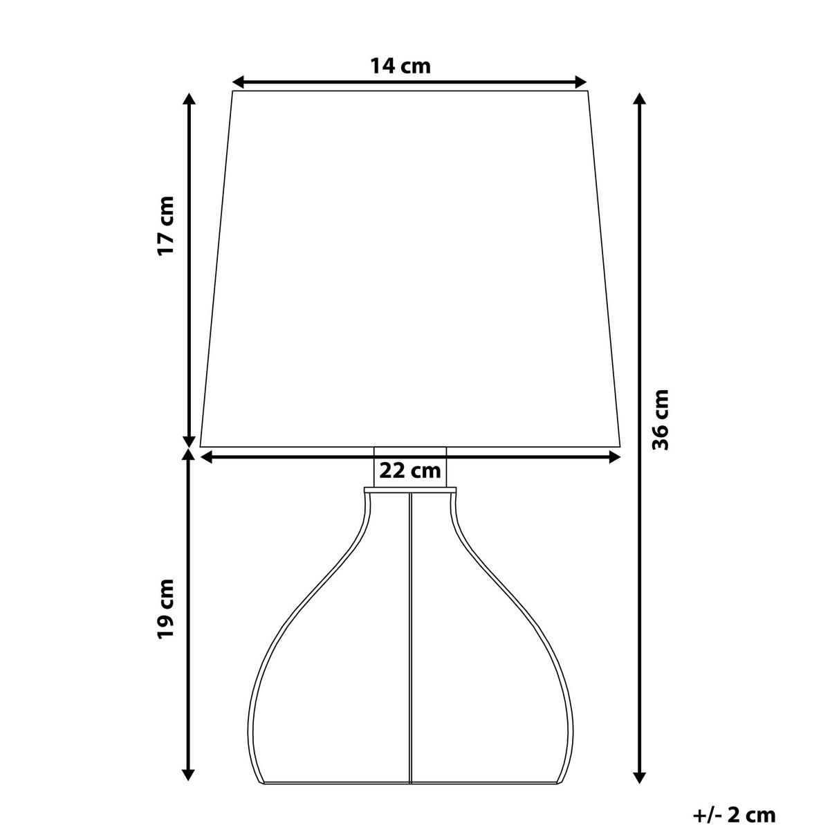 TISCHLAMPE Agueda 22/22/36 cm - Weiß, Holzwerkstoff (22/22/36cm) - Beliani