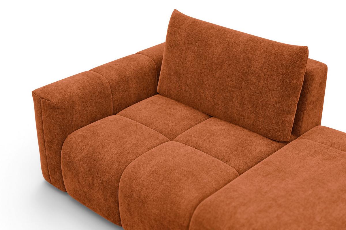 ECKSOFA VERONA 4-Sitzer RECHTS, Orange - Schwarz/Orange, Holz/Textil (282/173cm) - Courtois Laville