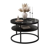 COUCHTISCH CIRI SLIM mit Regal Hochglanz - Schwarz, Holzwerkstoff (60/60/42cm) - Lookway