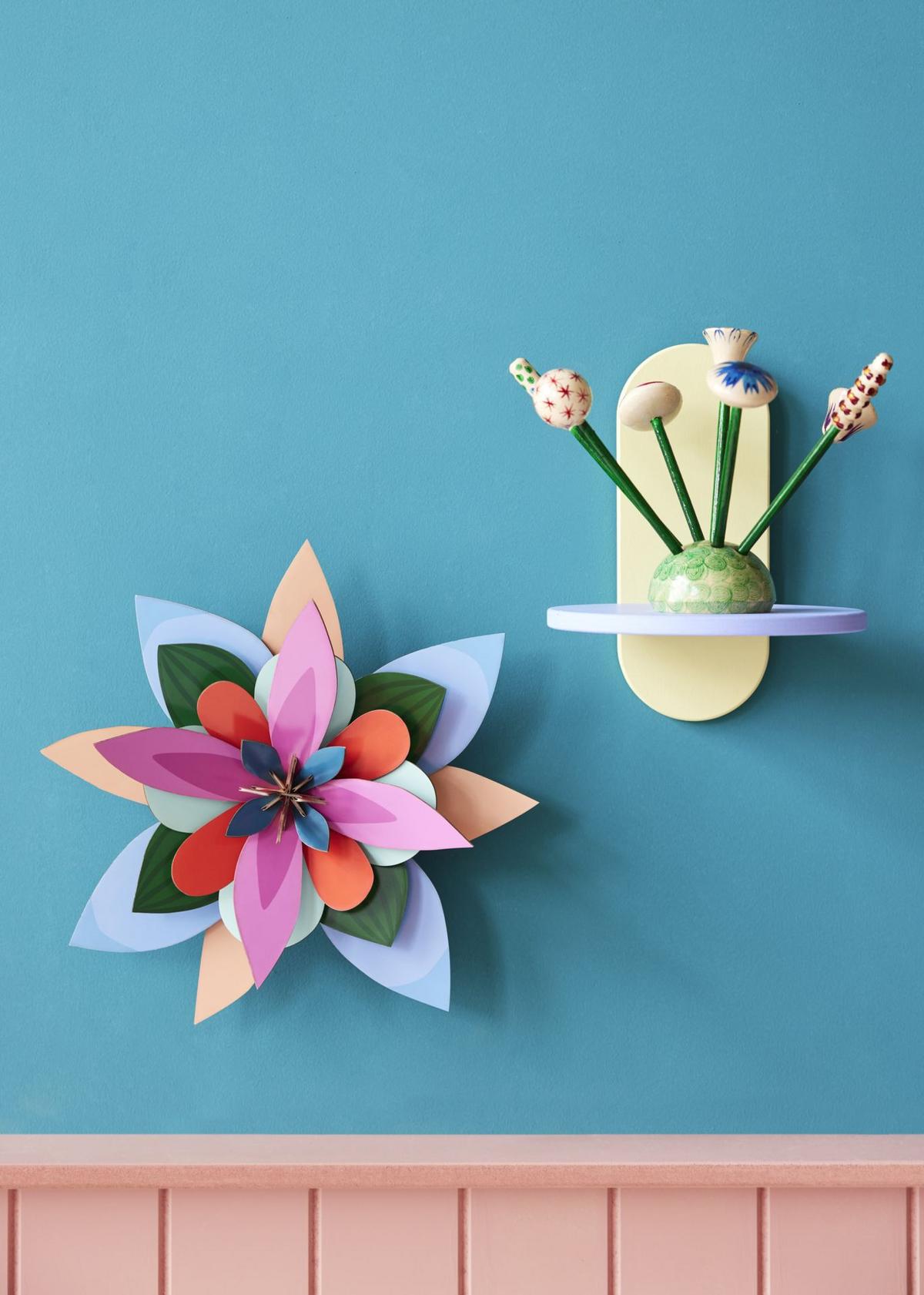 WANDDEKO Papierblumen-Blüte 10/32 cm - Multicolor, Wellpappe (10/32/32cm) - Studio Roof