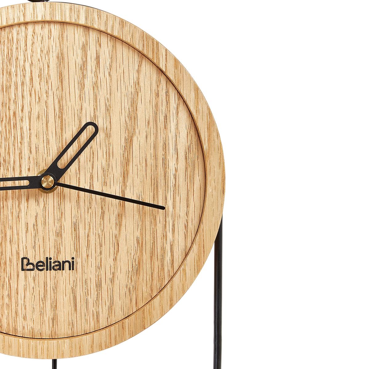 WANDUHR Heller Holzfarbton/Schwarz Sierre - Hellbraun/Schwarz, Holzwerkstoff (20/45/3cm) - Beliani