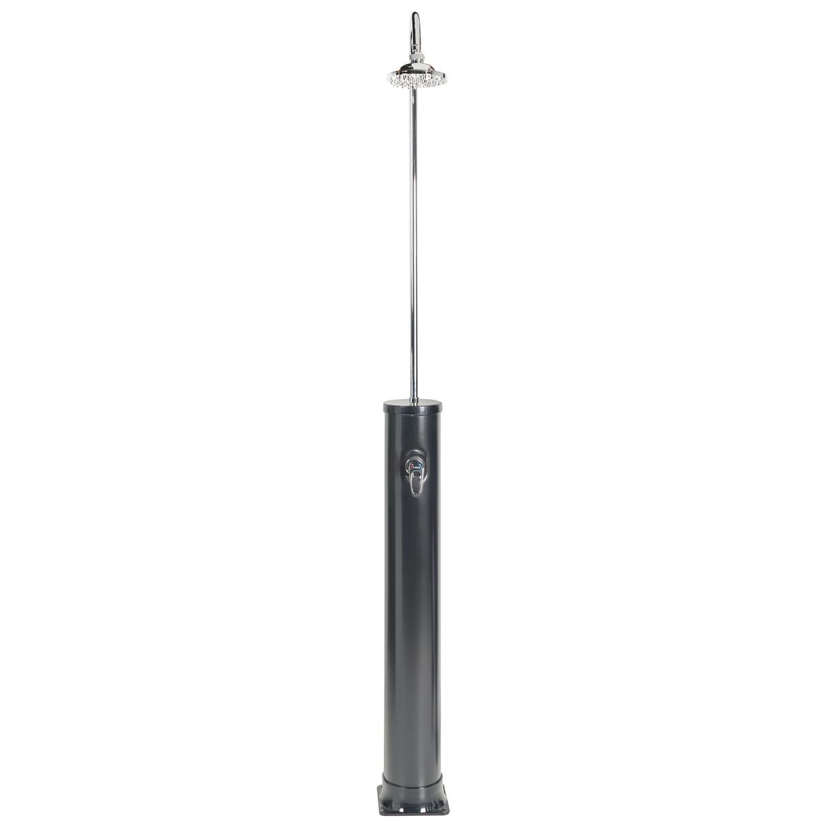 FREISTEHENDE solarbetriebene Gartendusche Schwarz Juanillo - Silberfarben/Schwarz, Kunststoff (20/214/20cm) - Beliani