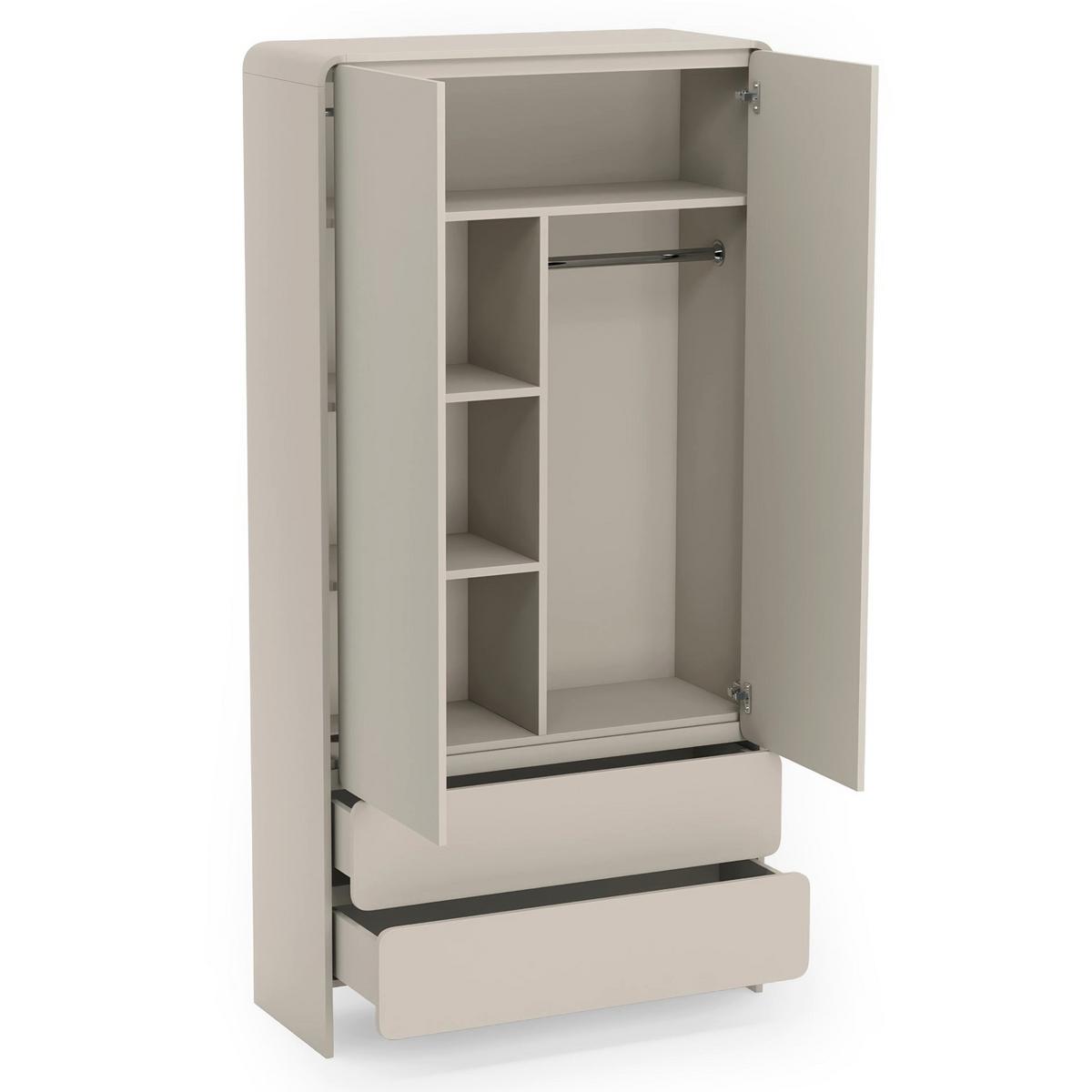 KLEIDERSCHRANK Lummo Kaschmir, 100 cm - Taupe, Holzwerkstoff (100/200/55cm) - Selsey