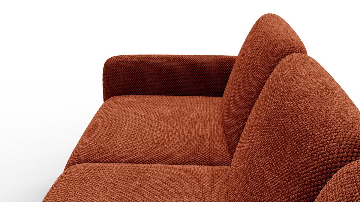 ECKSOFA FEBE 5-Sitzer rechts, dunkelorange - Dunkelorange/Schwarz, Holz/Textil (271/190cm) - Wozimo