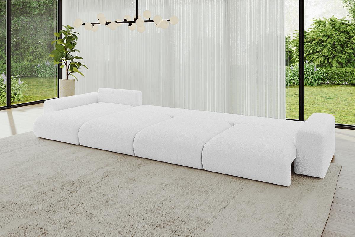 WOHNLANDSCHAFT mit Schlaffunktion ESKAR-U2-464x176x72cm Weiß - Weiß, Holzwerkstoff/Kunststoff (176/72/464cm) - ALTDECOR