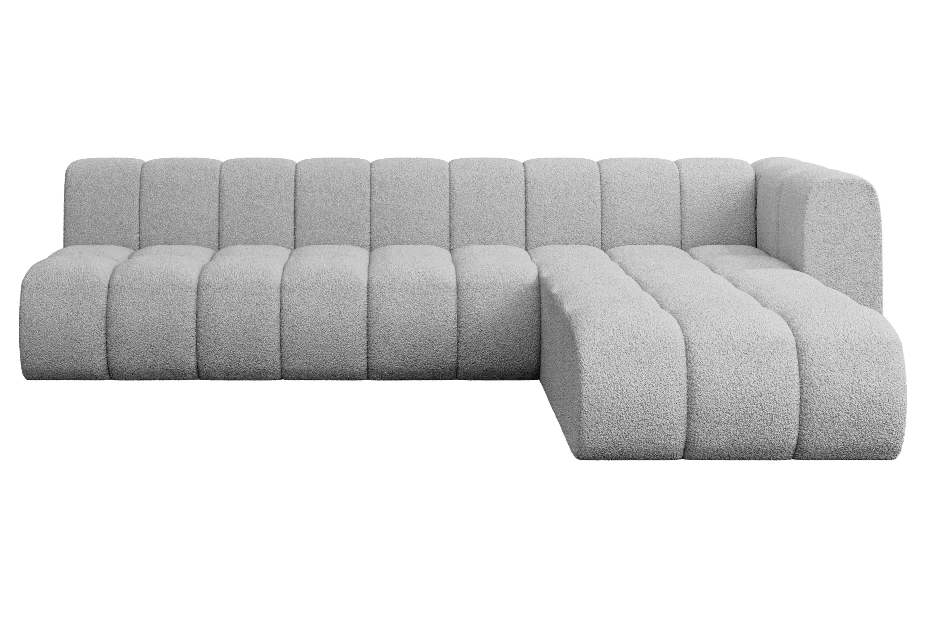 ECKSOFA modulares Sofa Darnel-L2 - 296x177x70 cm Hellgrau - Hellgrau, Holzwerkstoff/Textil (296/177cm) - ALTDECOR