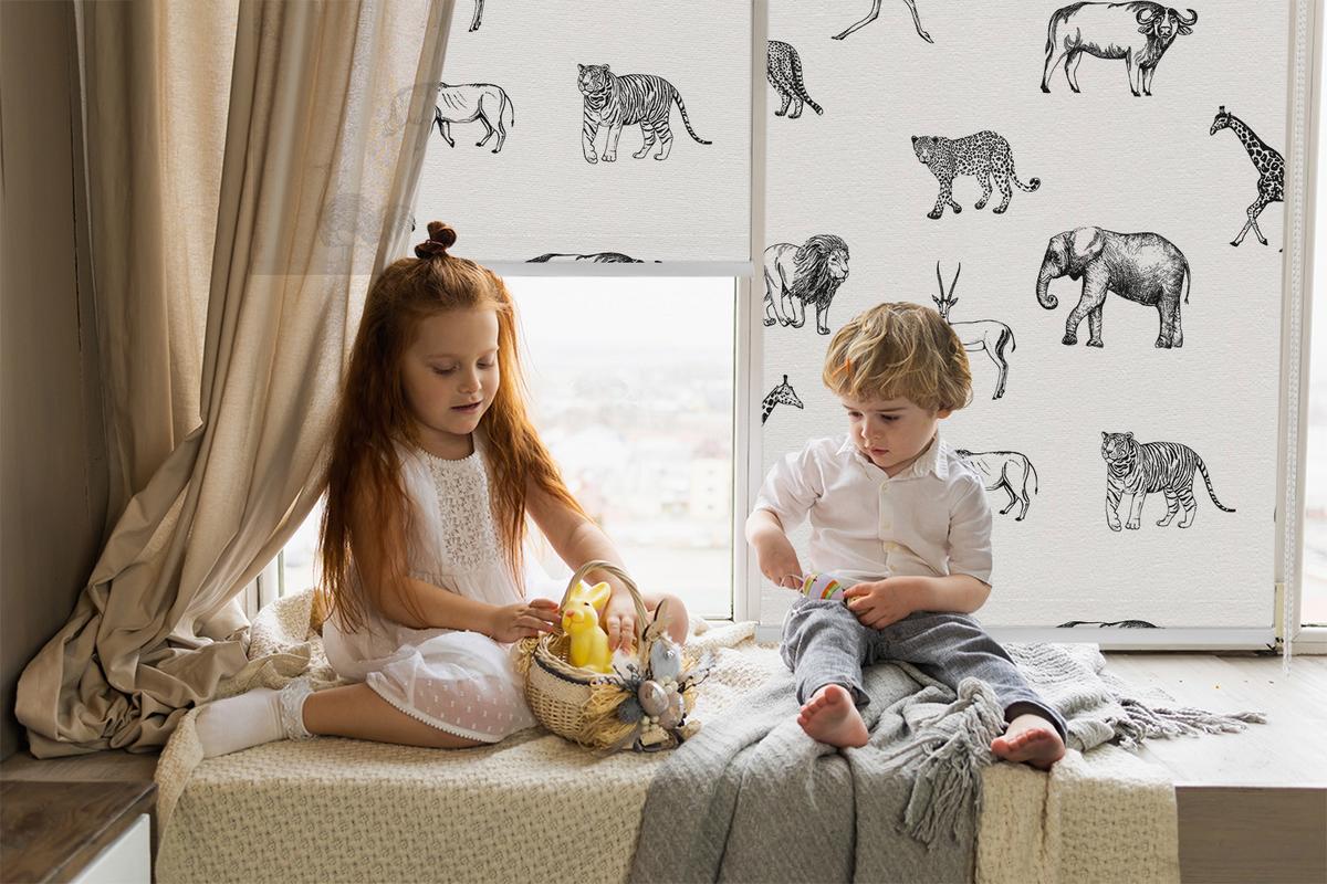 INNENROLLO - Fensterrollo - Rollo - 70x140 cm - Tiere - Grau, Kunststoff (70/140/0.5cm) - TULUP