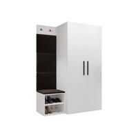 GARDEROBEN-SET Medi IV - Schwarz/Braun, Holzwerkstoff/Kunststoff (80/191/50cm) - MIRJAN24