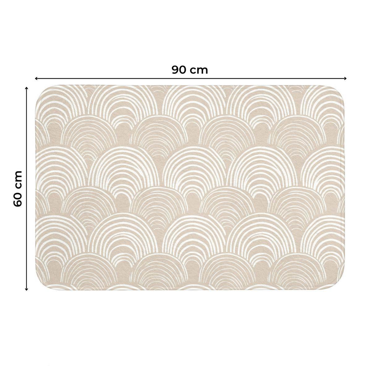 WC-VORLEGER Wellen - Textur - Beige Toilettenteppich 90x60 cm - Kaschmir, Textil (90/1cm) - OnlyWow