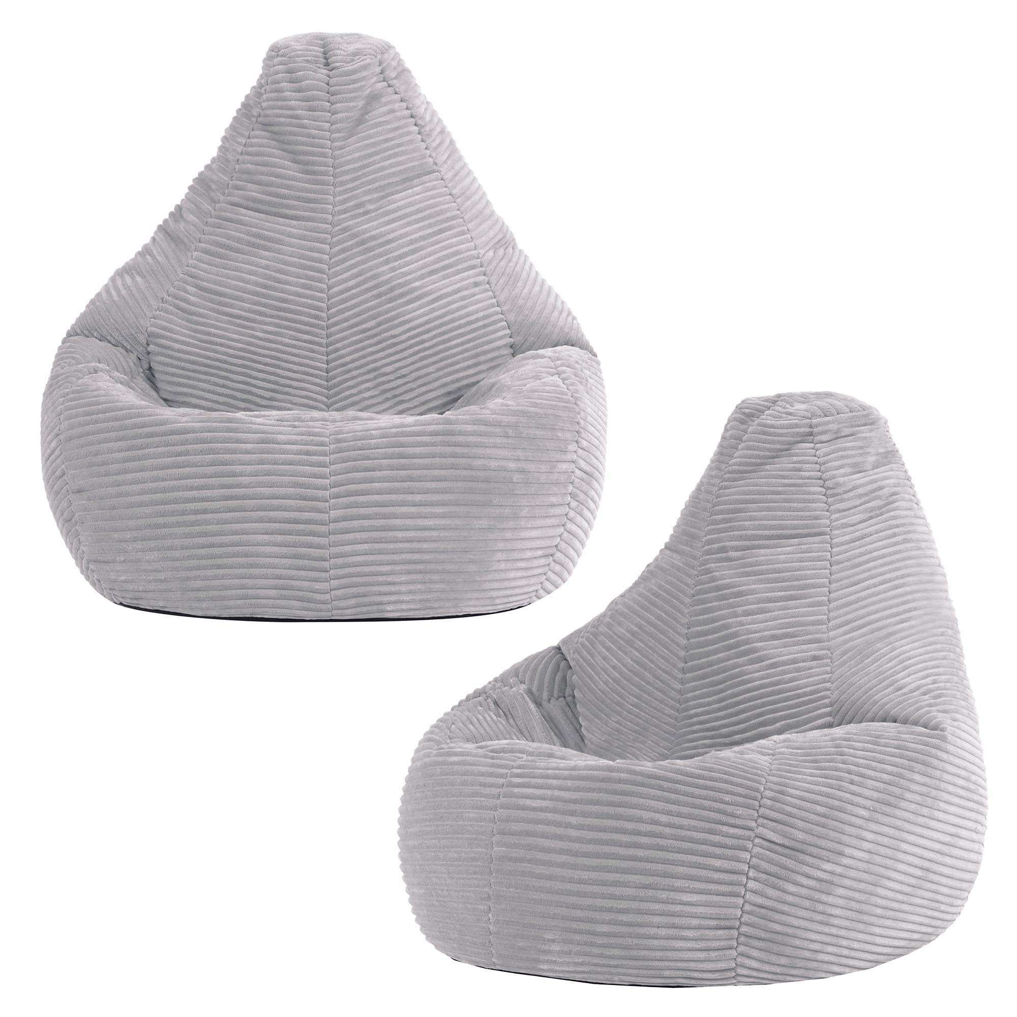 SITZSACK für Kinder Sessel aus Cord 2-tlg. - Grau, Textil (69/59/65cm) - icon